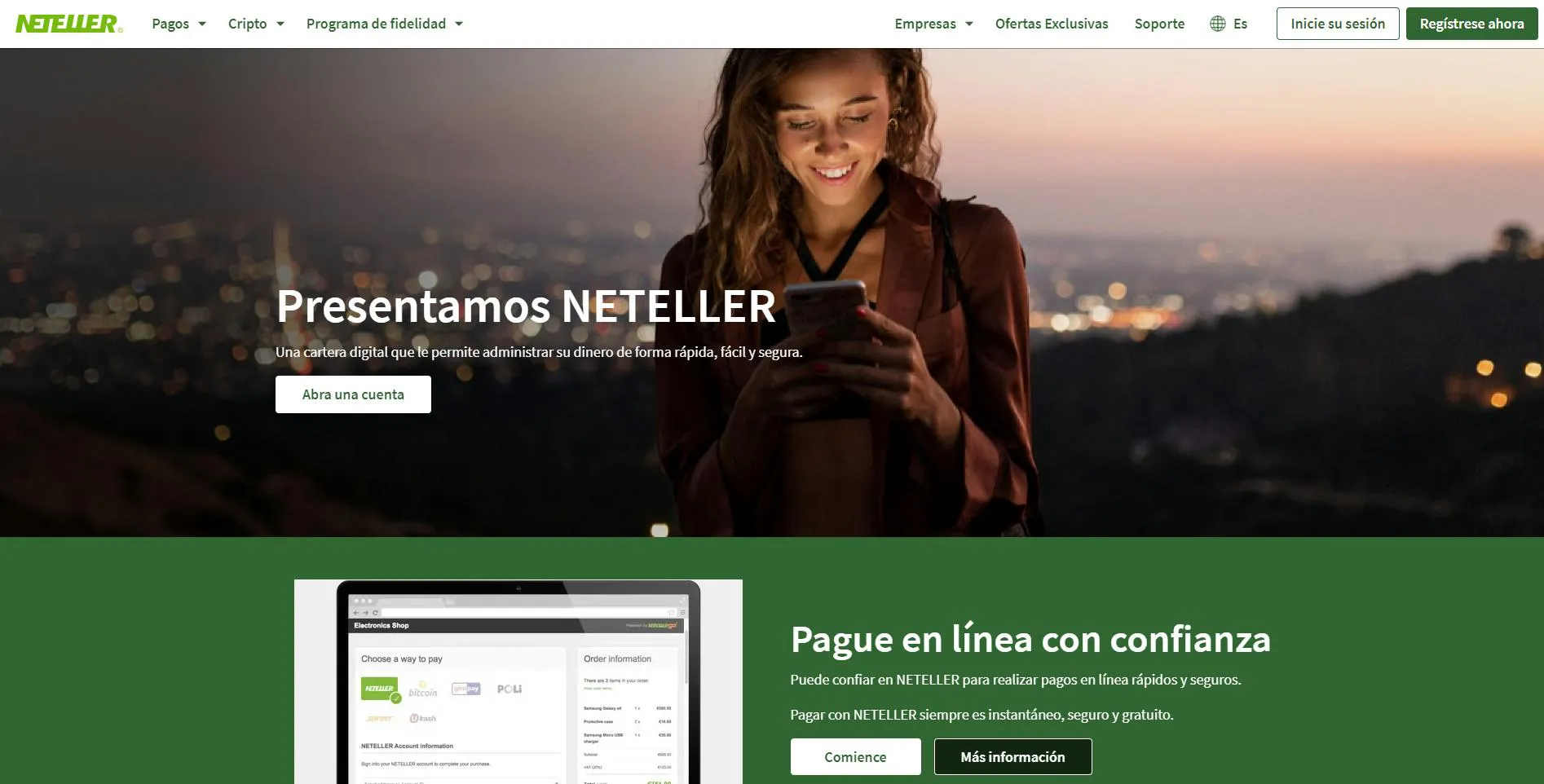 Sitio web oficial de la Neteller Neteller Sitio