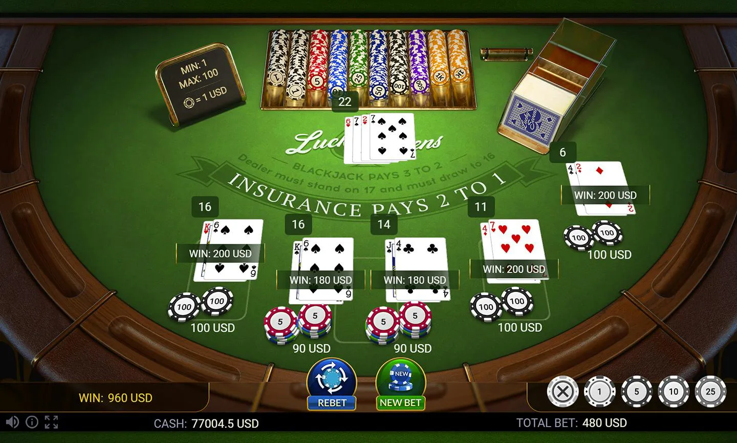 Jugar al blackjack en un casino en línea Blackjack en línea